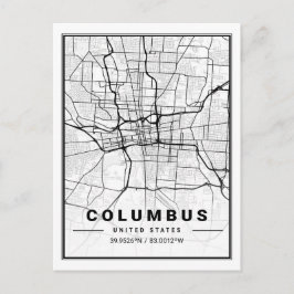 Columbus Ohio USA Travel City Map Poster Postkarte