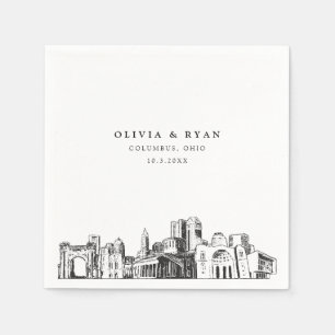 Columbus Ohio Wedding Minimalistisch Paper Serviette