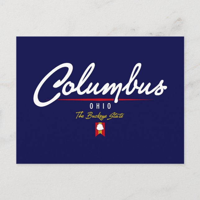 Columbus Script Postkarte (Vorderseite)