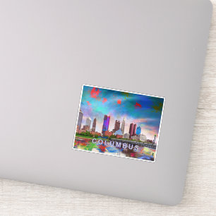 Columbus Skyline Abstrakt Art Aufkleber