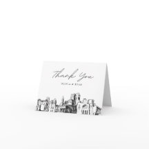 Columbus Skyline Sketch Blank Danke Karte