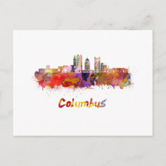 Columbus V2 skyline im Watercolor Postkarte