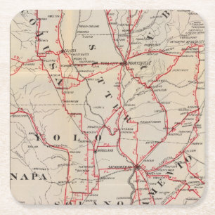 Colusa, Yolo, Napa, Butte, Yuba, Sutter, Solano Rechteckiger Pappuntersetzer