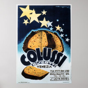 COLUSSI BISCOTTI VENEZIA Vintages italienisches Po Poster