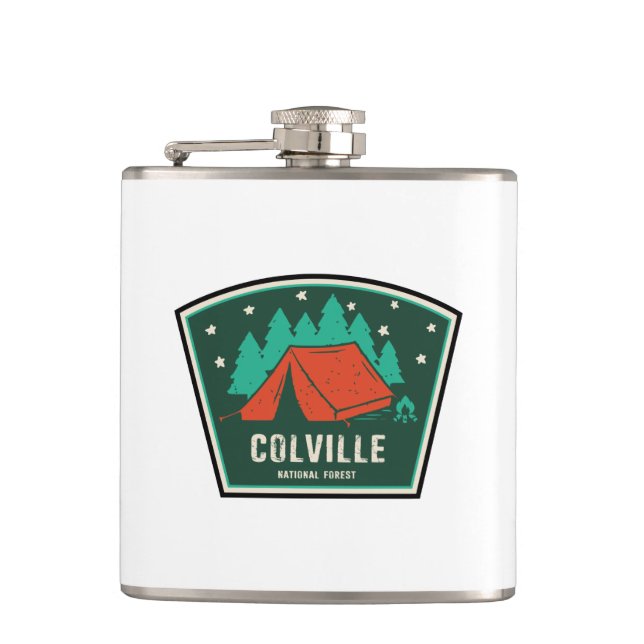 Colville National Forest Camping Flachmann (Vorderseite)