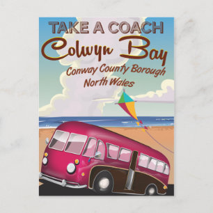 Colwyn Bay Wales Reiseplakat Postkarte