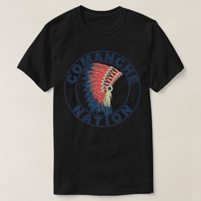 Comanche Nation Headdress Native American Comanche T-Shirt (Design vorne)