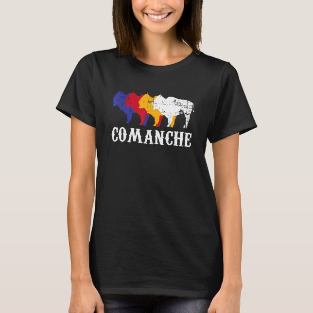Comanche People Native Amerikanische Ureinwohner M T-Shirt (Vorderseite)
