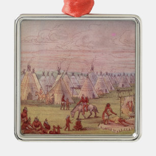 Comanchee Dorf Silbernes Ornament