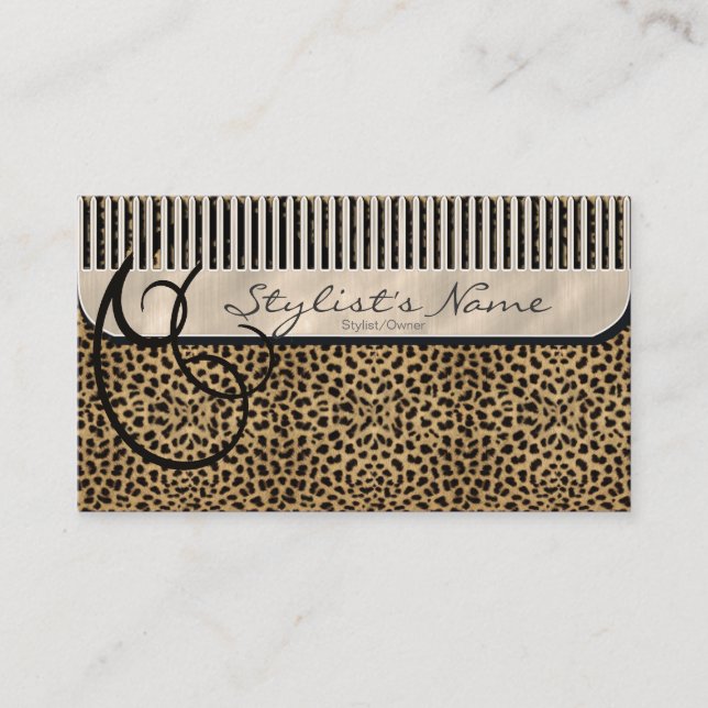 Comb and Curls Leopard ID319 Terminkarte (Vorderseite)
