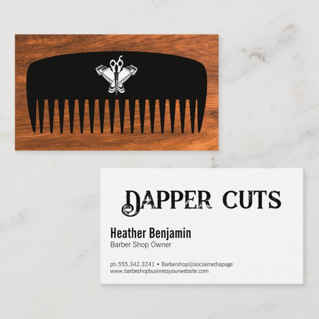 Comb Clippers und Schere Visitenkarte (Vorne/Hinten)