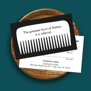 Comb Hair Salon Customer Referral Card