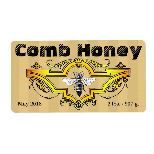 Comb Honey Stpes Label (Vorne)