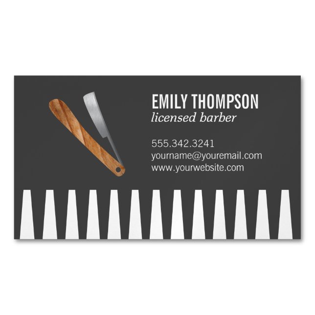 Comb und Razor Magnetische Visitenkarte (Vorderseite)