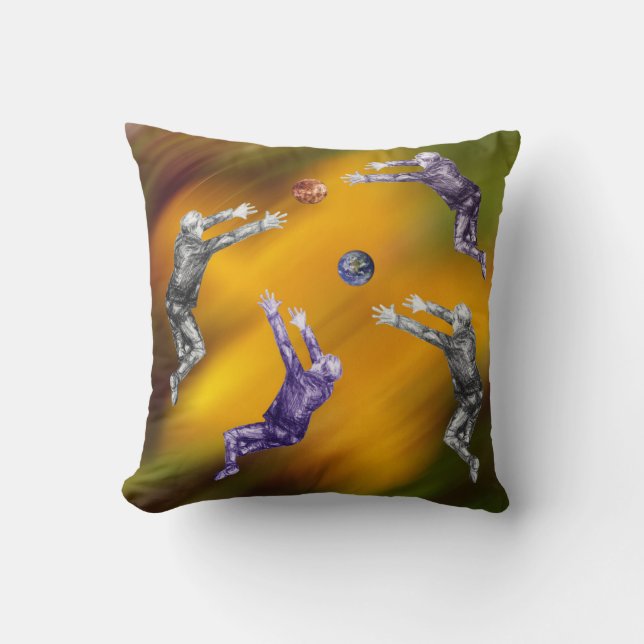 Combat de balle abstrait Coussin (Recto)