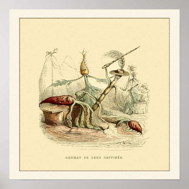 Combat De Deux Raffines von JJ Garland Poster (Vorne)