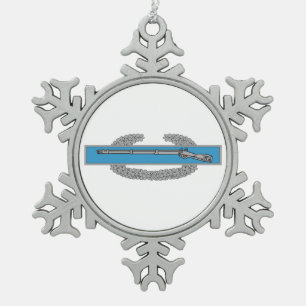 Combat Infantryman Abzeichen CIB Armee Veteran Schneeflocken Zinn-Ornament