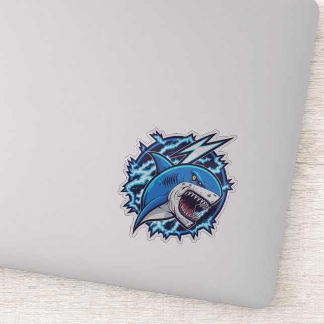 Combat Ninja Shark illustration Sticker (Détail)