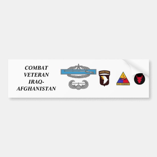 CombatInfBadge2Awd, aab, 1ad, 1mkl, 34ID, COMBA… Autoaufkleber (Vorne)