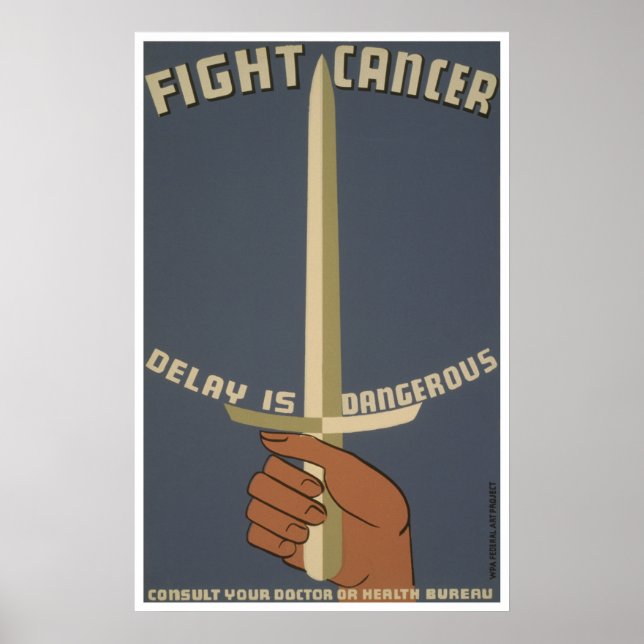Combattre le cancer Vintage WPA Poster (Devant)