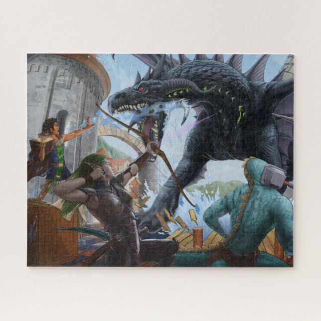 Combattre le Puzzle du Dragon Noir 520 Pcs (Horizontal)