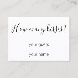 Combien de baisers Fête des mariées Jeu Gude Carte