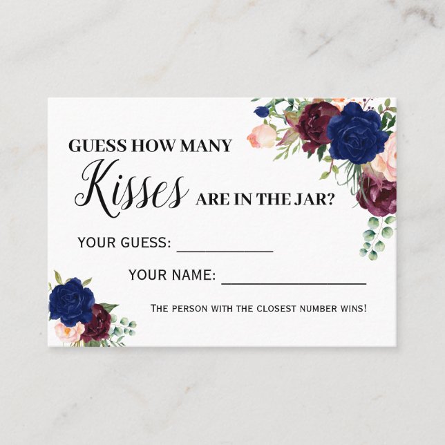 Combien de baisers jeu anglais espagnol carte de d (Devant)