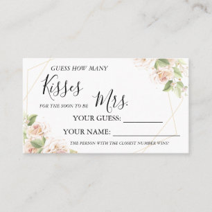 Combien de baisers pour être Mme jeu de carte de d