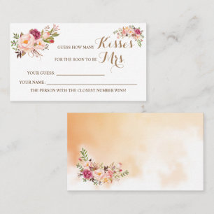 Combien de baisers pour Mme Pink Shower carte de j