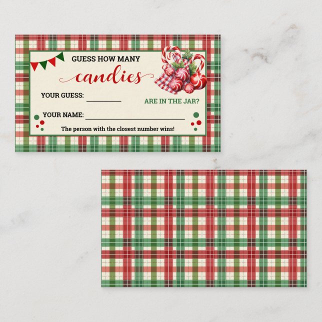 Combien de bonbons Jeu Noël Carte Plaid (Devant / Derrière)