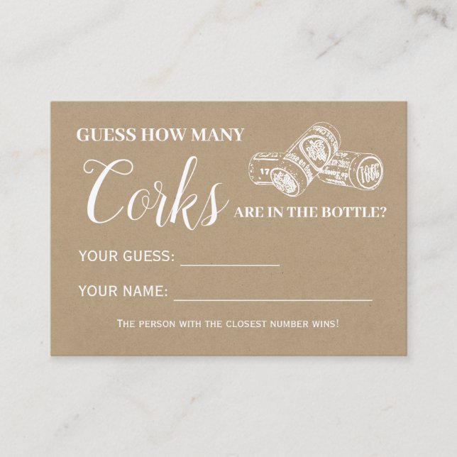 Combien de bouchons anglais espagnol carte de jeu  (Devant)