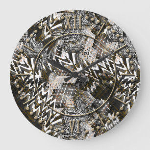 Combined, ethnic, African . Große Wanduhr
