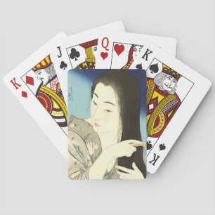 Combing ihre Haare (schöne asiatische Frau) (Koton Spielkarten