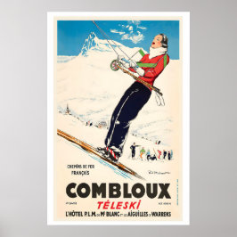 Comblou Ski Lift France Vintage Ski Poster