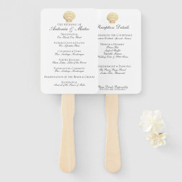 Combo des Vintagen Single Seashell Wedding Program Fächer