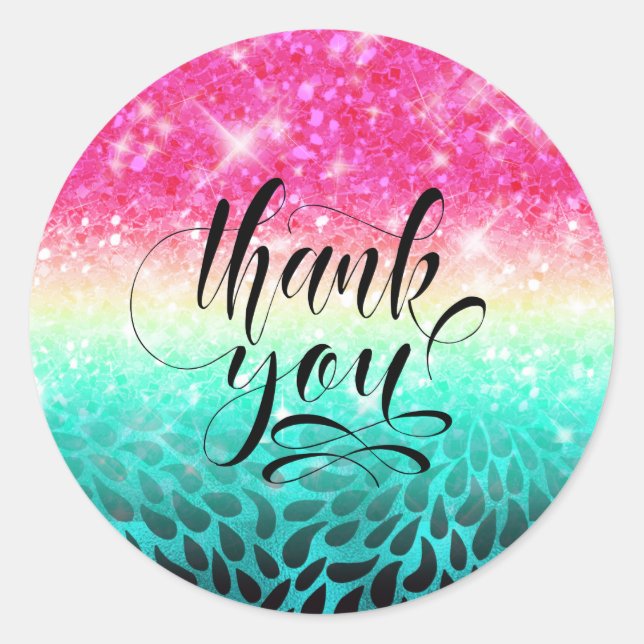 Combo-Glitzer Gradient to Petals ID433 Runder Aufkleber (Vorderseite)