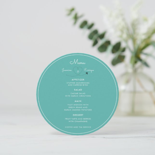 Combo Menu & Place Card | Menu Mariage 4 cours (Debout devant)