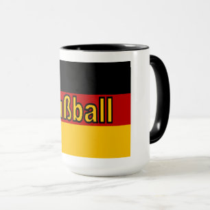 Combo Mug 444 ml weiß/schwarz DEUTSCHLAND FUSSBALL Tasse
