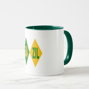 Combo mug blanc vert BRAZIL 