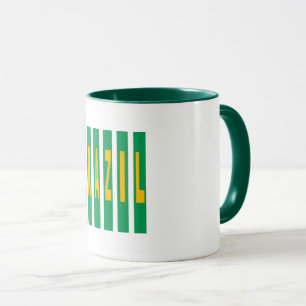 Combo mug blanc vert DESIGN BRAZIL