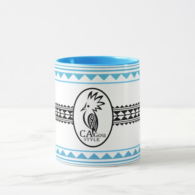 Combo mug Tribal cagou Style bleu (Centre)