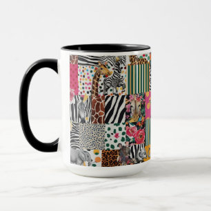 Combo Tasse 15 oz - Farbige Safari Tierausdruck
