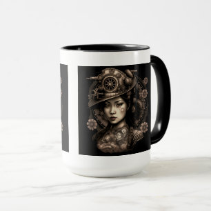 Combo-Tasse der Asiatischen Steampunkerin, 15 oz Tasse