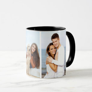 Combo-Tasse für benutzerdefinierte 3 Foto - Schwar Tasse