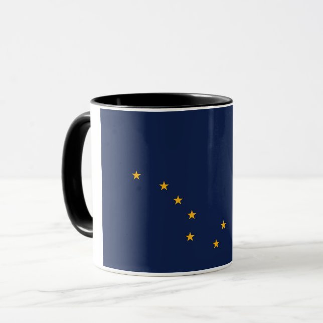 Combo-Tasse mit der Flagge von Alaska, USA Tasse (Vorderseite Links)