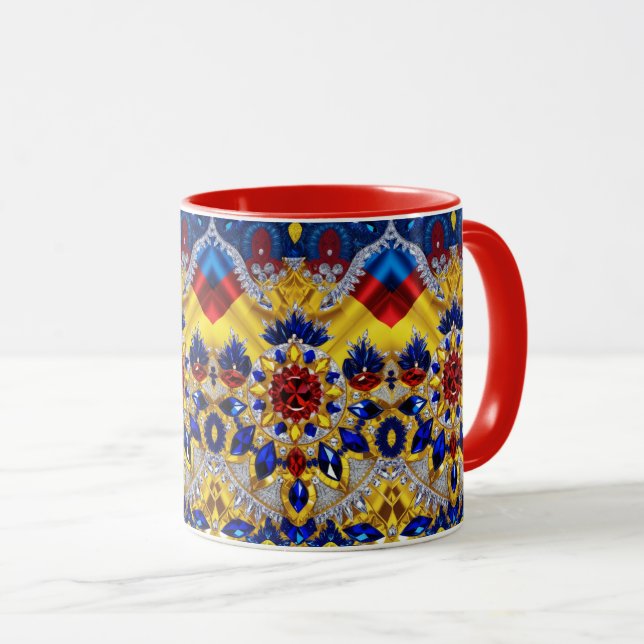 Combo-Tasse mit rumänischen Farben Tasse (VorderseiteRechts)