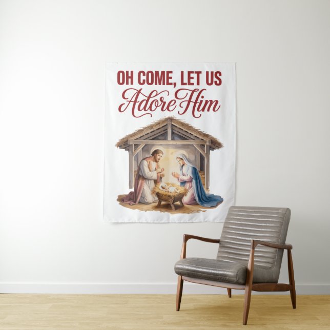 Come Adore Him Tapestry Wandteppich (Beispiel)