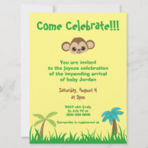 Come Celebrate Gender Neutral Affe Baby Shower