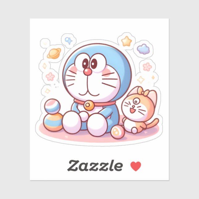 Come Come Cat And Doraemon Aufkleber (Blatt)