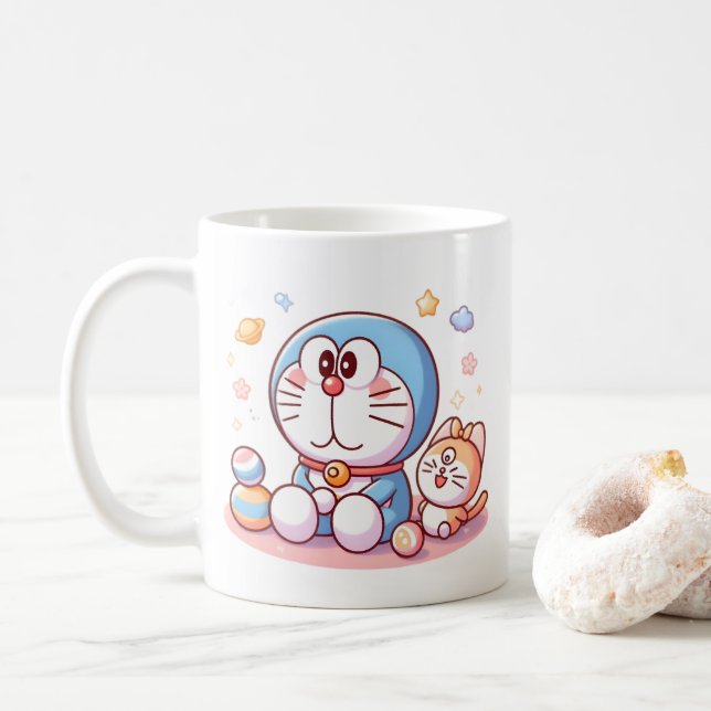 Come Come Cat And Doraemon Kaffeetasse (Mit Donut)
